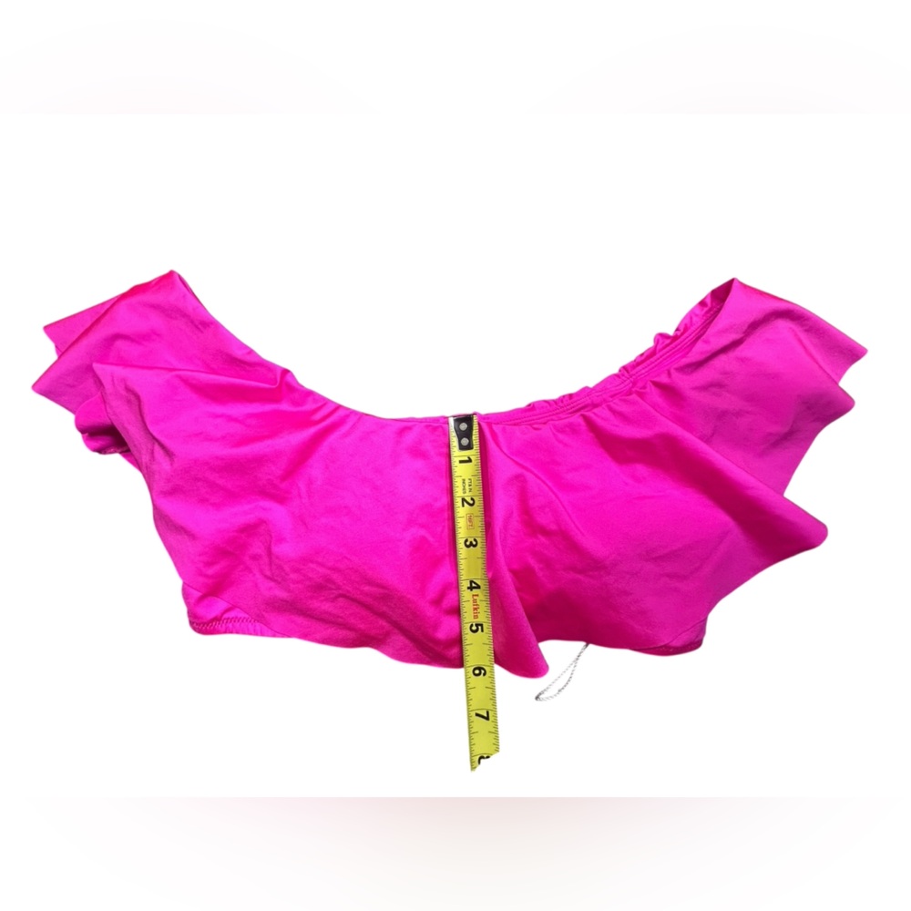 TRINA TURK pink Monaco Off-The-Shoulder Ruffle Bandeau Bikini Swim Top sz 6 NWOT - Picture 6 of 10